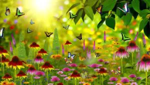 butterflies pollinate various plants