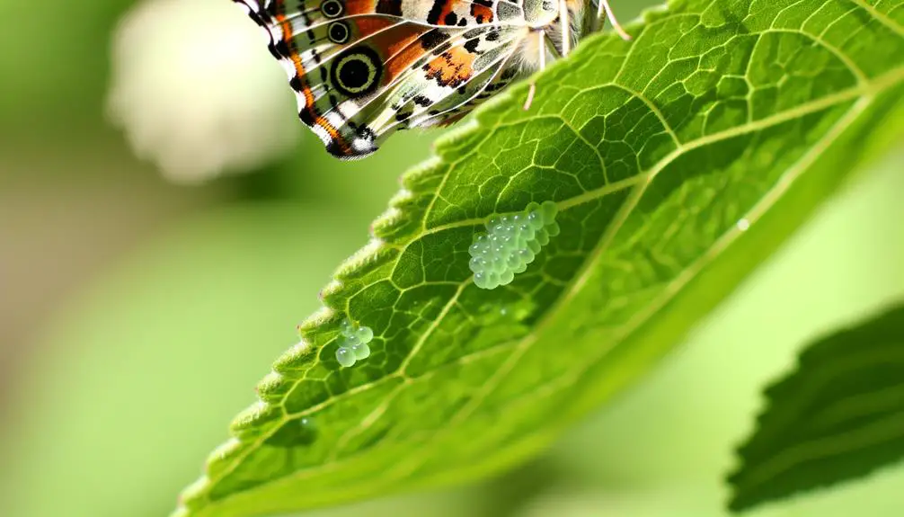 butterfly eggs on foliage