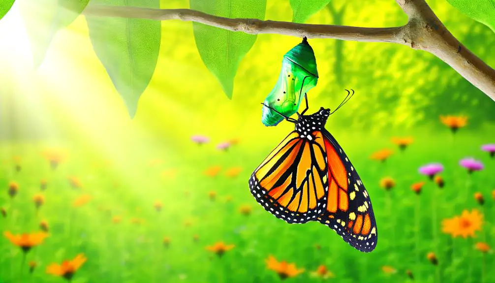 butterfly emerging from chrysalis