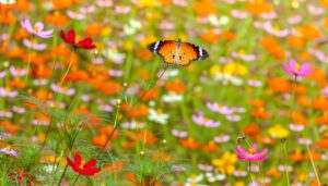 butterfly tattoo with flowers