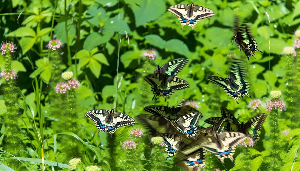 diverse swallowtail butterflies