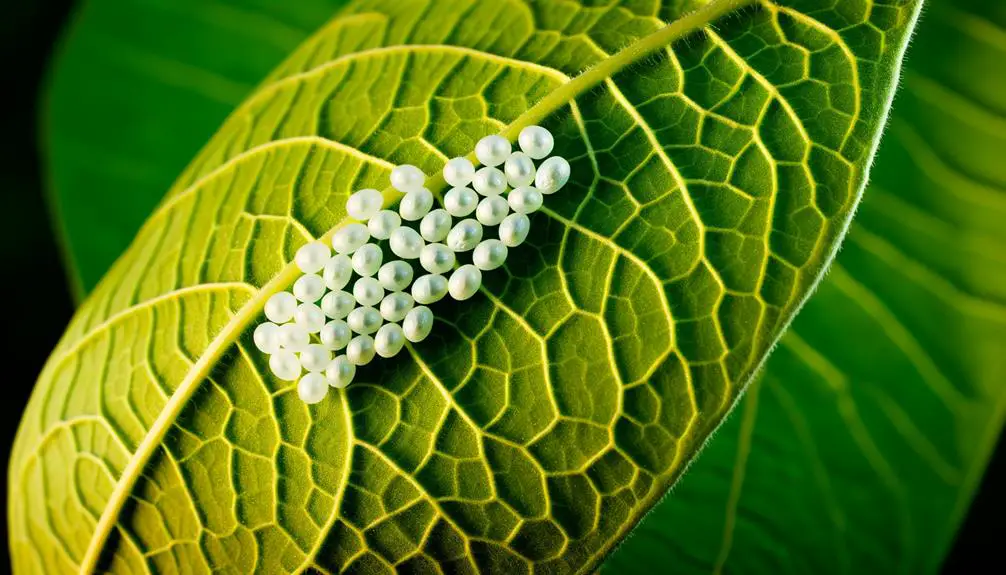 milkweed butterfly eggs observed