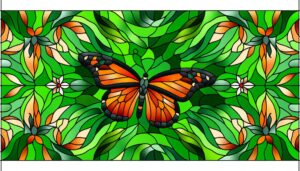 monarch butterfly glass design