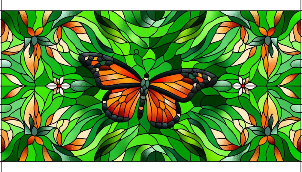 monarch butterfly glass design