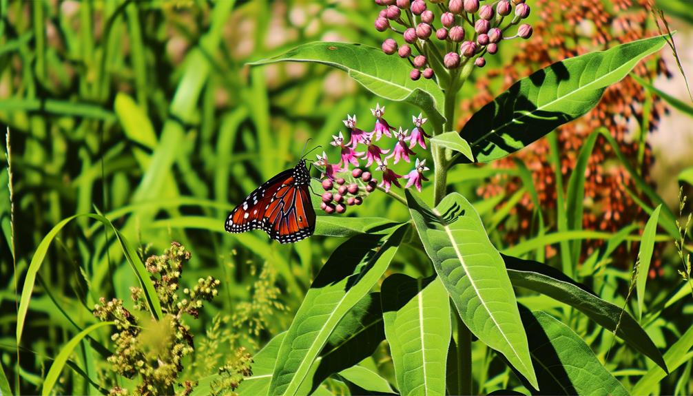 queen butterflies consume milkweed