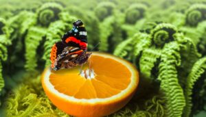 red admiral butterflies consume fruit