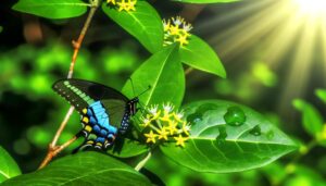 spicebush leaves and nectar