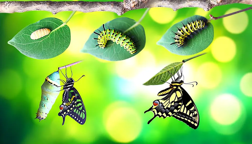 swallowtail butterfly development stages