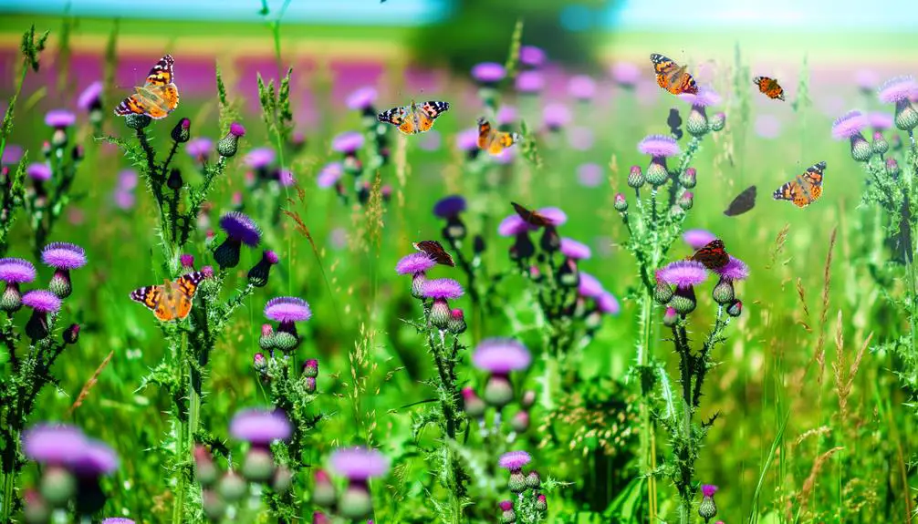 thistle attracts painted lady