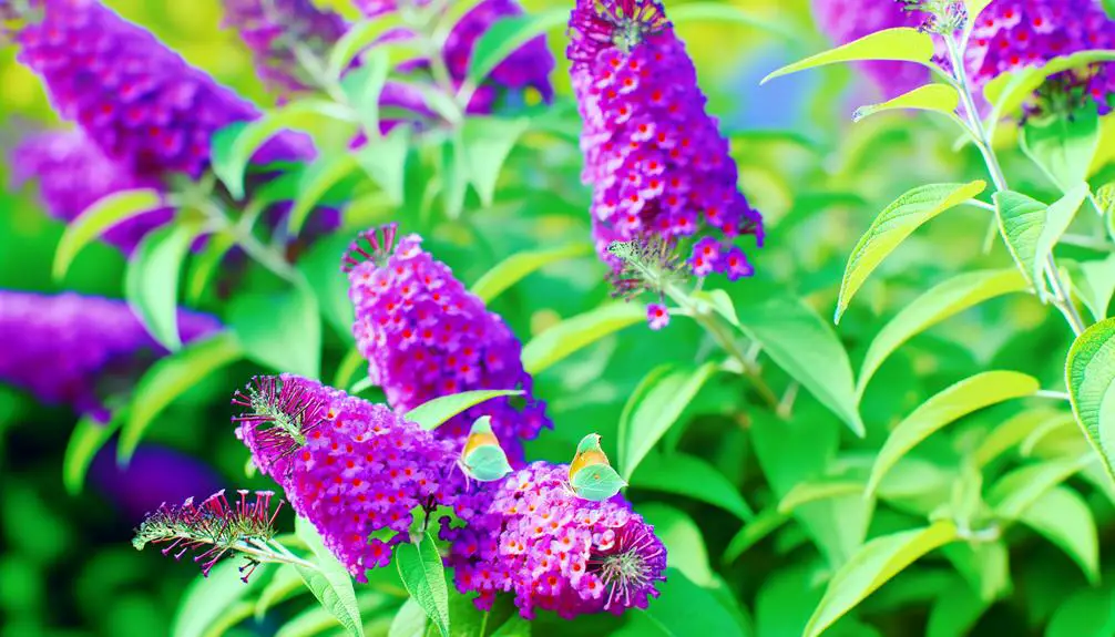 vibrant purple butterfly bushes