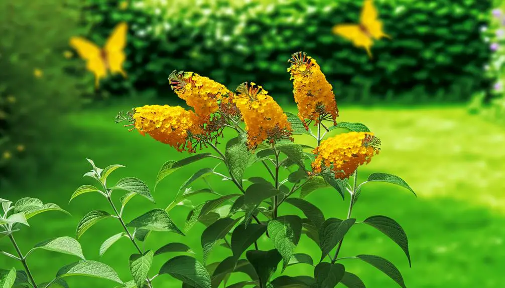 vibrant yellow butterfly bushes